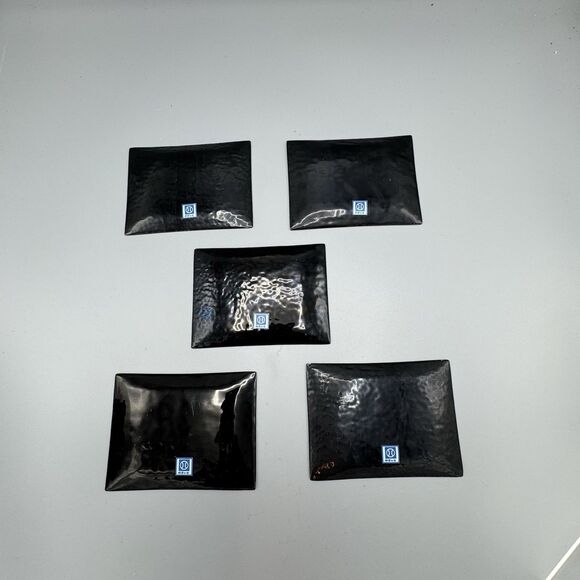 Vtg Set of 5 Inaba Shippo Cloisonne Enamelware Sushi Trinket Plates Abstract - Picture 2 of 12